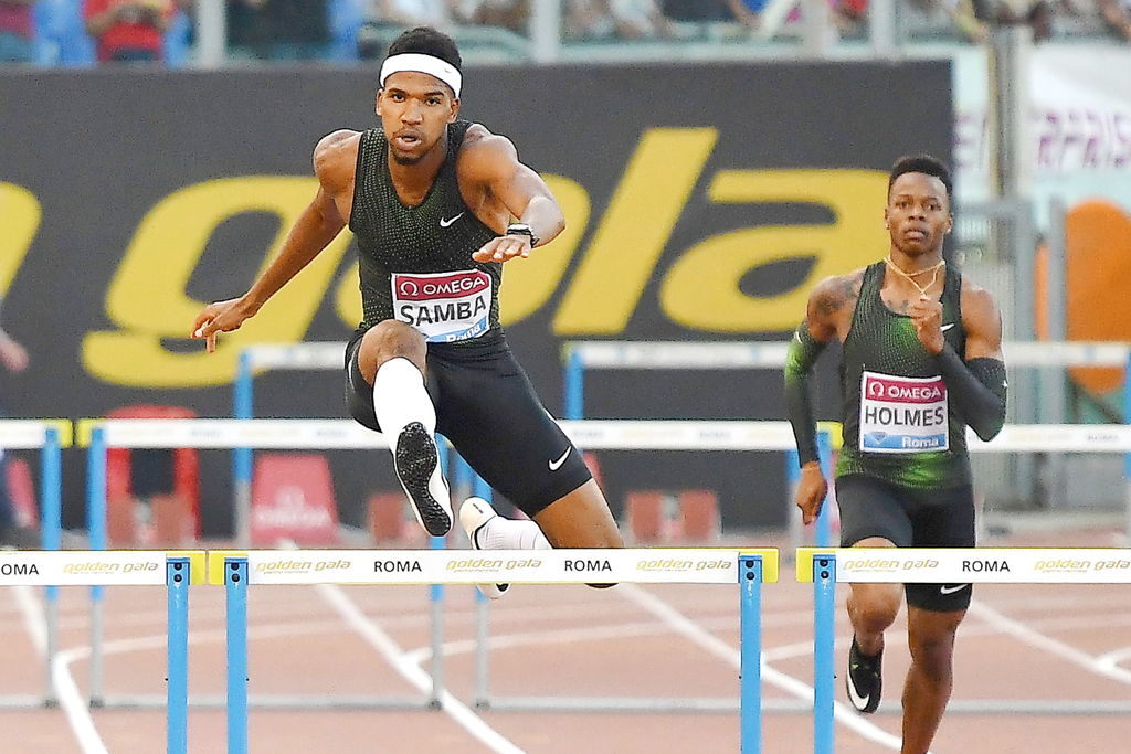 Abderrahman Samba of Qatar competes and wins the men’s 400m hurdles event during the Rome IAAF Diamond League athletics competition on May 31, 2018 at the Olympic Stadium in Rome.