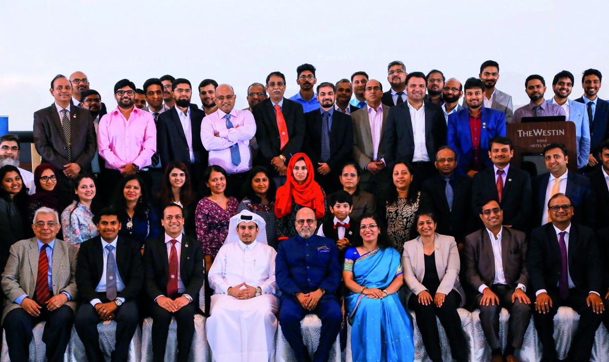  Jaafar Ali Jaffar Al Sarraf and Dr R Seetharaman, CEO, Doha Bank, with ICAI members.