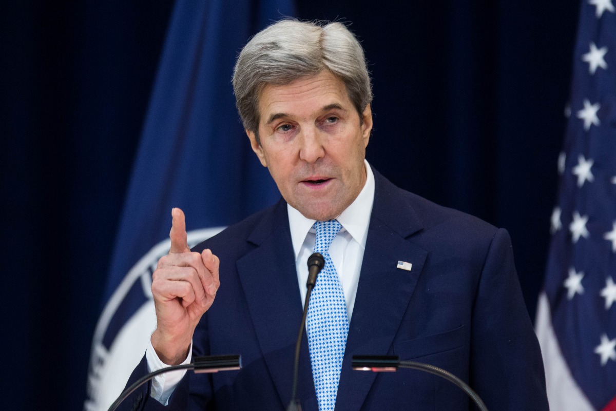US Secretary of State John Kerry delivers a speech on Middle East peace at The US Department of State on December 28, 2016. (Zach Gibson/Getty Images/AFP) 