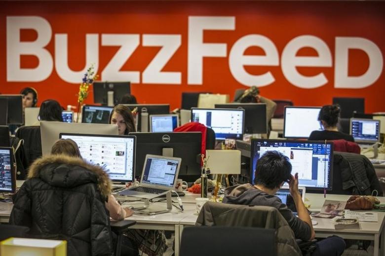 Buzzfeed employees work at the company's headquarters in New York January 9, 2014. Reuters/Brendan McDermid 