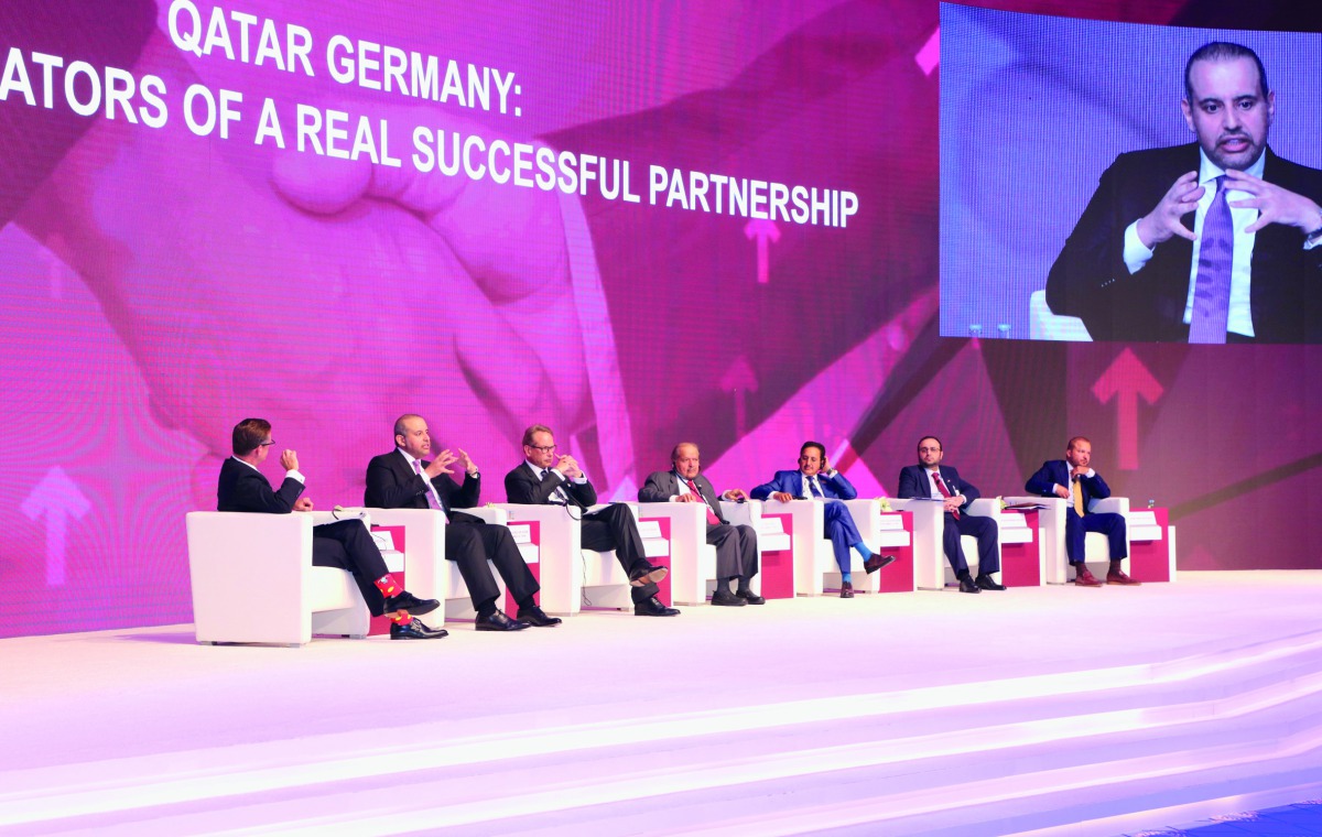 inister of Economy and Commerce, H E Sheikh Ahmed bin Jassim Al Thani (second left), Dr Ulrich Nussbaum, Germany’s Federal Minister of Economic Affairs and Energy, Sheikh Khalifa bin Jassim bin Mohammed Al Thani (third right), Chairman of Qatar Chamber, S