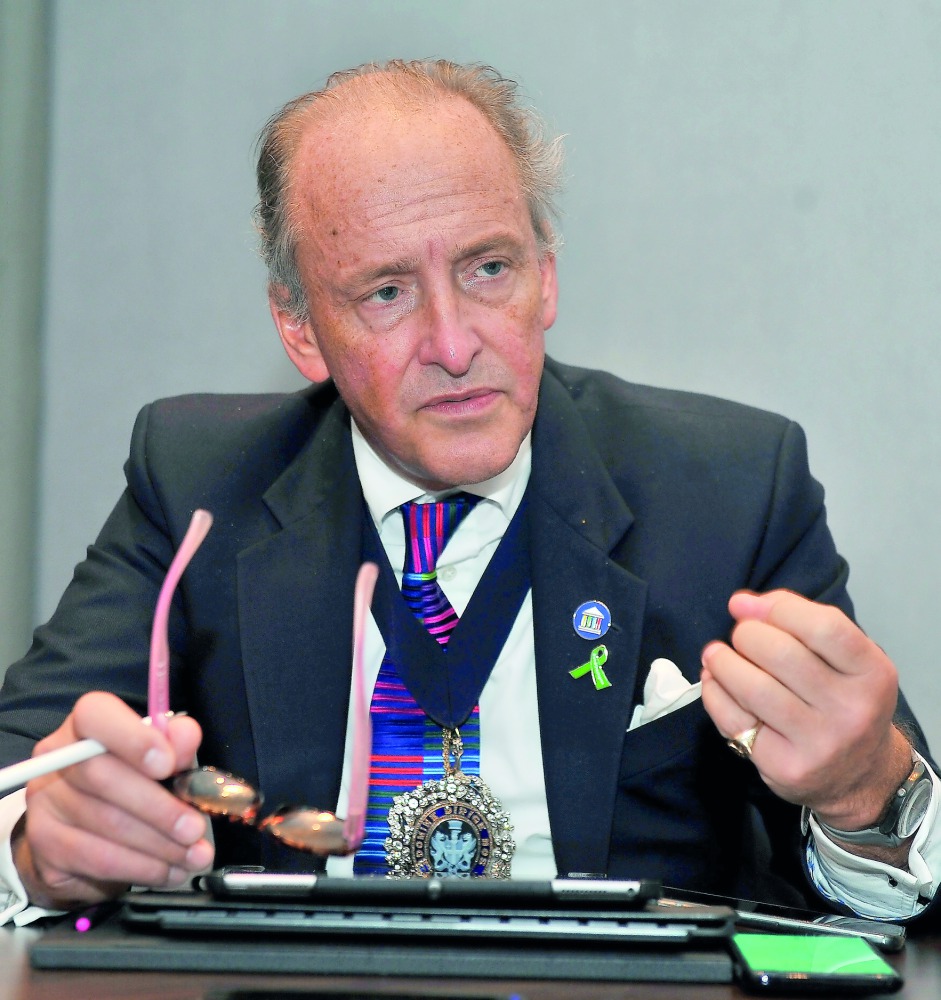 Lord Mayor of the City of London, Alderman Charles Bowman, during an exclusive interview with The Peninsula, at W Hotel.  Pic: Baher Amin/The Peninsula