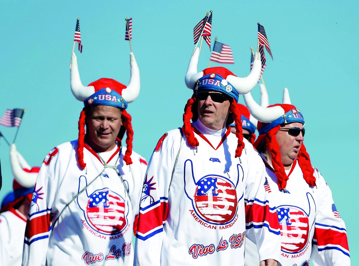  Team USA fans during practice. Reuters/Paul Childs