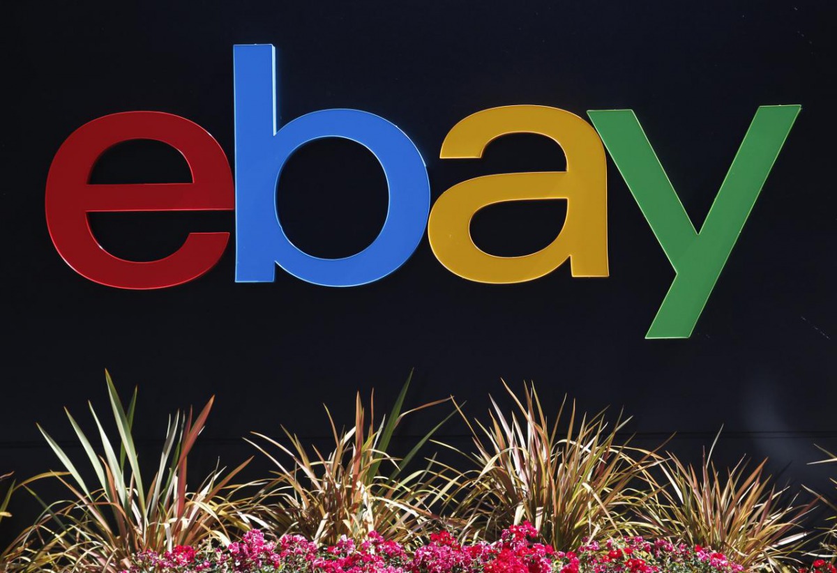 FILE PHOTO: An eBay sign is seen at an office building in San Jose, California May 28, 2014. Reuters/Beck Diefenbach 
