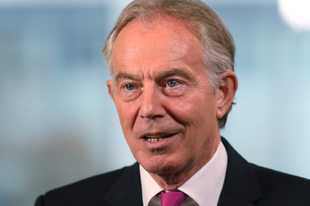 Britain's former Prime Minister Tony Blair attends an event at Thomson Reuters in London, Britain, October 11, 2018. REUTERS/Simon Dawson