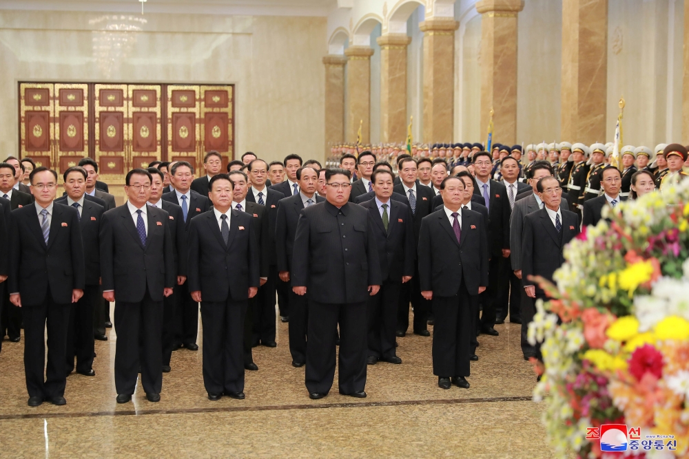 North Korean leader Kim Jong Un visits the Kumsusan Sun Palace during the celebrations of the 73rd anniversary of the founding of the Korean Workers' Party in this photo released by North Korea's Korean Central News Agency (KCNA) on October 11, 2018. KCNA