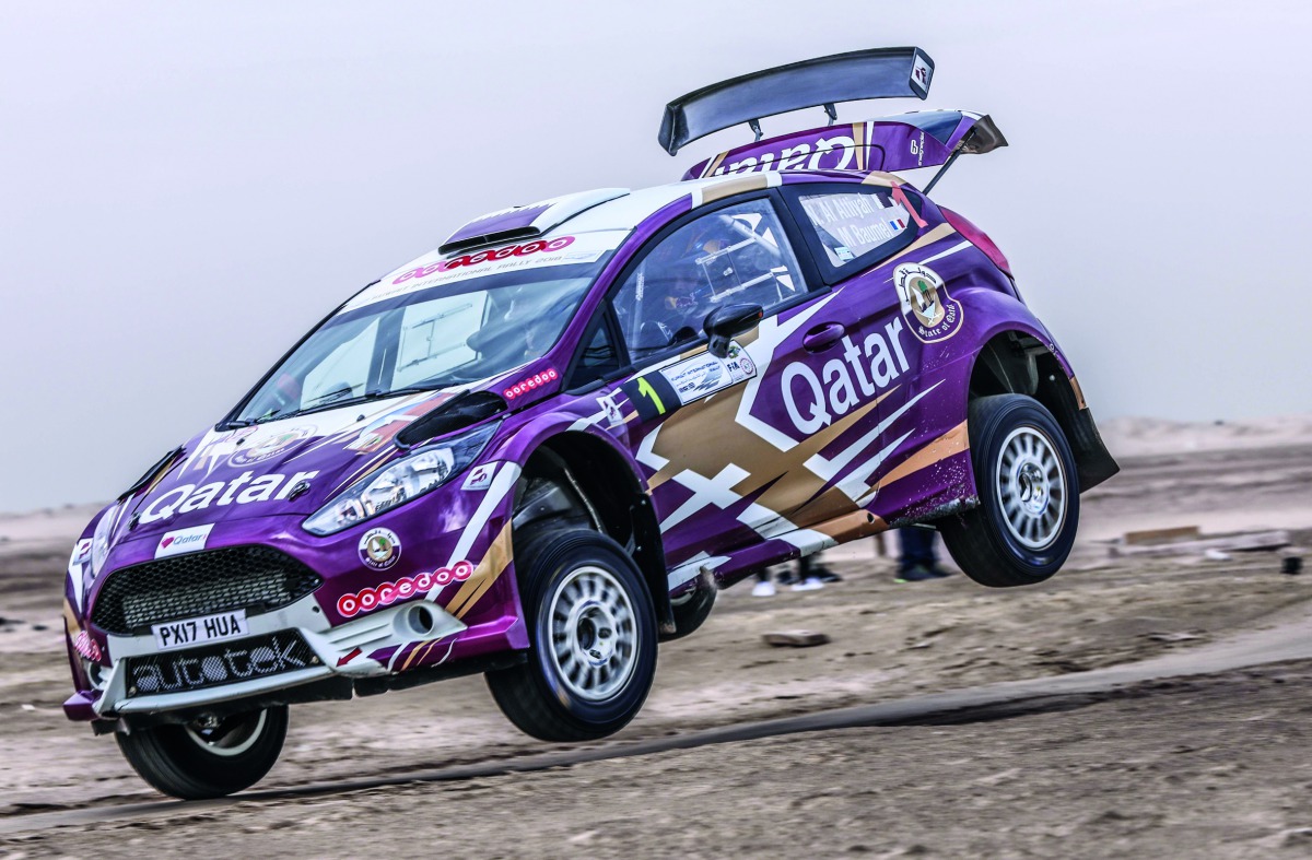 Qatar’s Nasser Saleh Al Attiyah in action at the Kuwait Rally yesterday.
