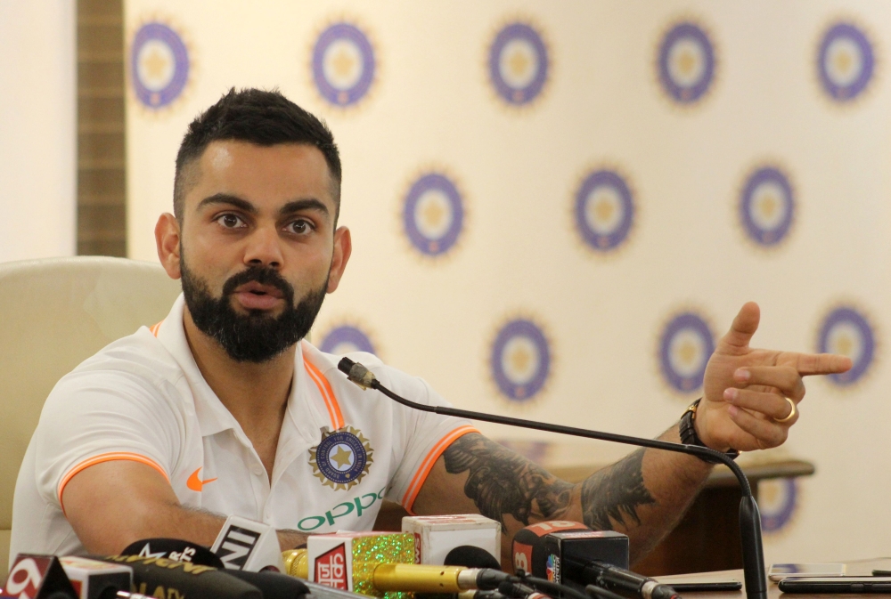:India cricket team captain Virat Kohli speaks during a conference before leaving for the Australia tour, at the Board of Control for Cricket in India (BCCI) headquarters in Mumbai on November 15, 2018. GETTYOUT / AFP