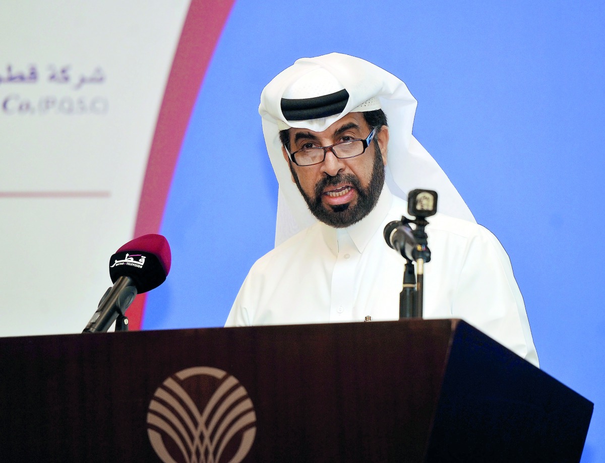 Qatar Stock Exchange CEO Rashid bin Ali Al Mansoori opening the 9th Annual IR Conference yesterday. Pic: Abdul Basit / The Peninsula
