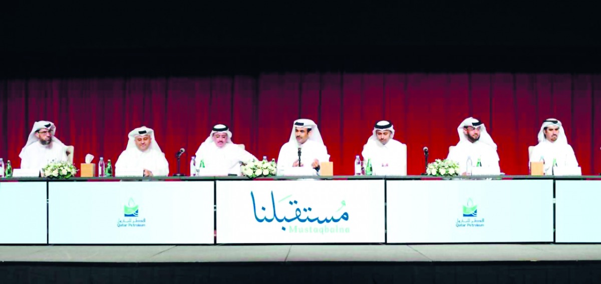 H E Saad bin Sharida Al Kaabi (centre), Minister of State for Energy Affairs and President & CEO of Qatar Petroleum, addressing the event.