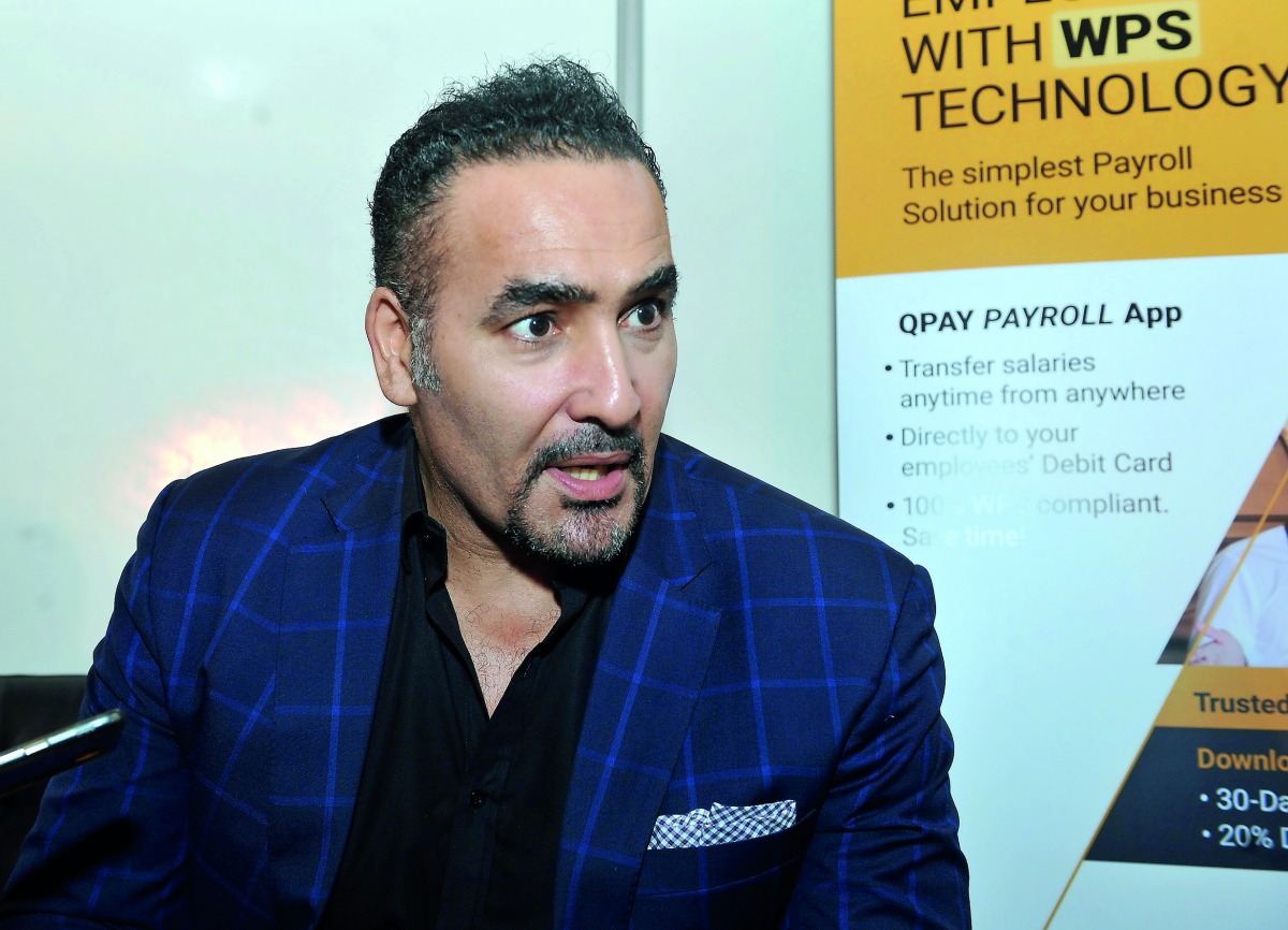 Nebil Ben Aissa, CEO and Founder, QPAY International Corporation, speaking to The Peninsula on the sidelines of the 5th Annual Information Conference for the Financial Sector at the Sheraton Grand Doha Resort and Convention Hotel yesterday. Pic: Salim Mat