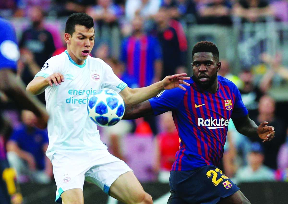 Samuel Umtiti (right) vies for the ball in this file photo
