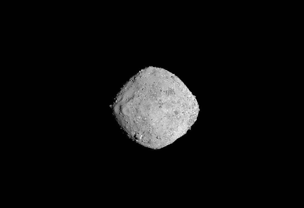 This November 16, 2018 photo from NASA’s OSIRIS-REx spacecraft, obtained December 3, 2018 courtesy of NASA/Goddard/University of Arizona, shows the asteroid Bennu from a distance of 85 miles (136 km).  AFP photo/NASA/ Goddard/University of Arizona