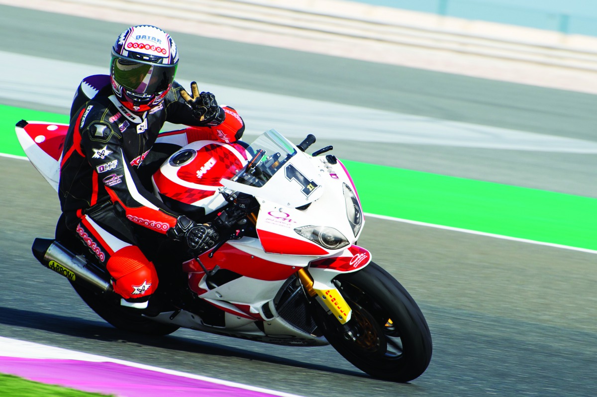 The defending Qatar Superstock 600 champion Saeed Al Sulaiti in action during the qualifying session at the Losail International Circuit yesterday. 