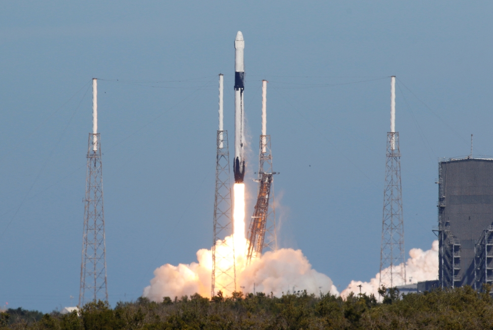 A SpaceX Dragon cargo craft launches aboard a Falcon 9 rocket to deliver supplies and equipment to the International Space Station from the Cape Canaveral Air Force Station in Cape Canaveral, Florida, U.S., December 5, 2018. REUTERS/Joe Skipper