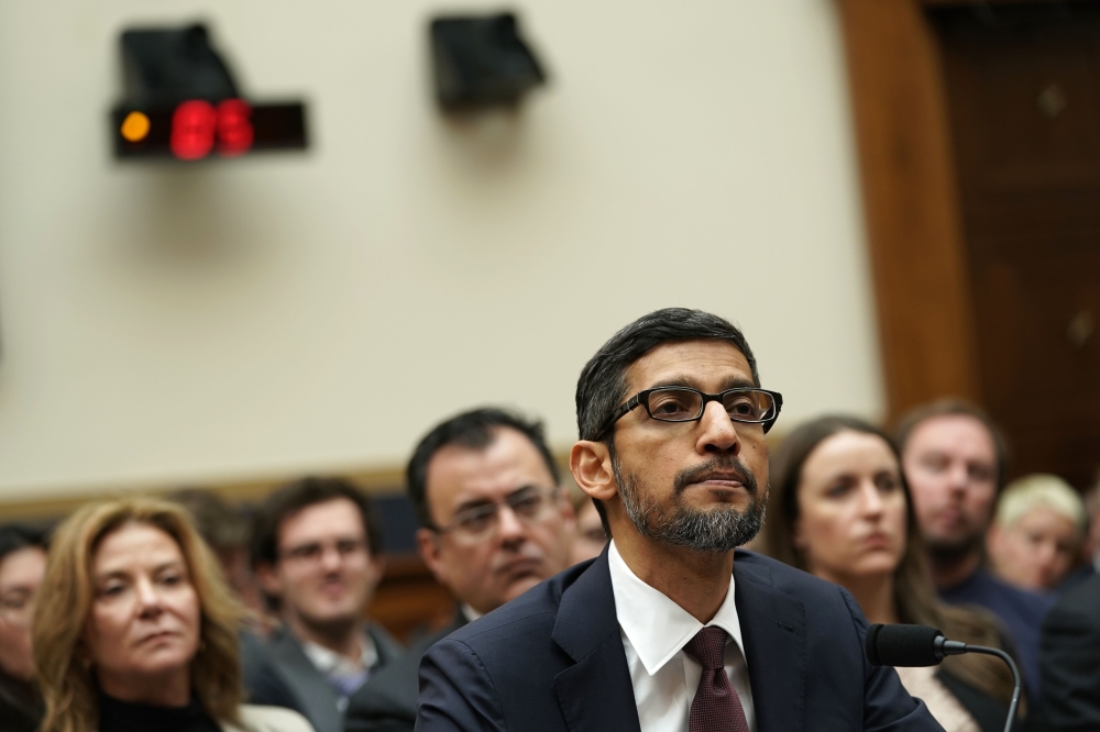 Google CEO Sundar Pichai testifies before the House Judiciary Committee at the Rayburn House Office Building on December 11, 2018 in Washington, DC. The committee held a hearing on 'Transparency & Accountability: Examining Google and its Data Collection, 