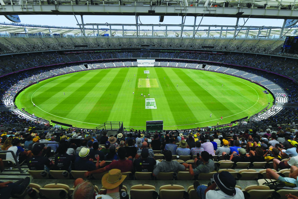 A general view of the Perth Stadium during day one of the second Test cricket match between Australia and India in Perth on December 14, 2018. AFP / William West