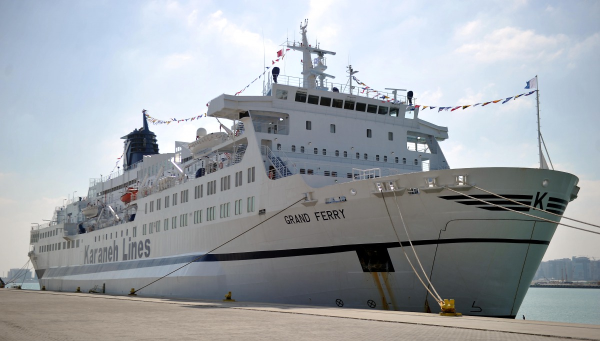 The 145 metre-long cruise ship ‘Grand Ferry’ docked at Doha Port. The cruise ship can carry 870 persons and 670 cars. All pictures: Abdul Basit / The Peninsula