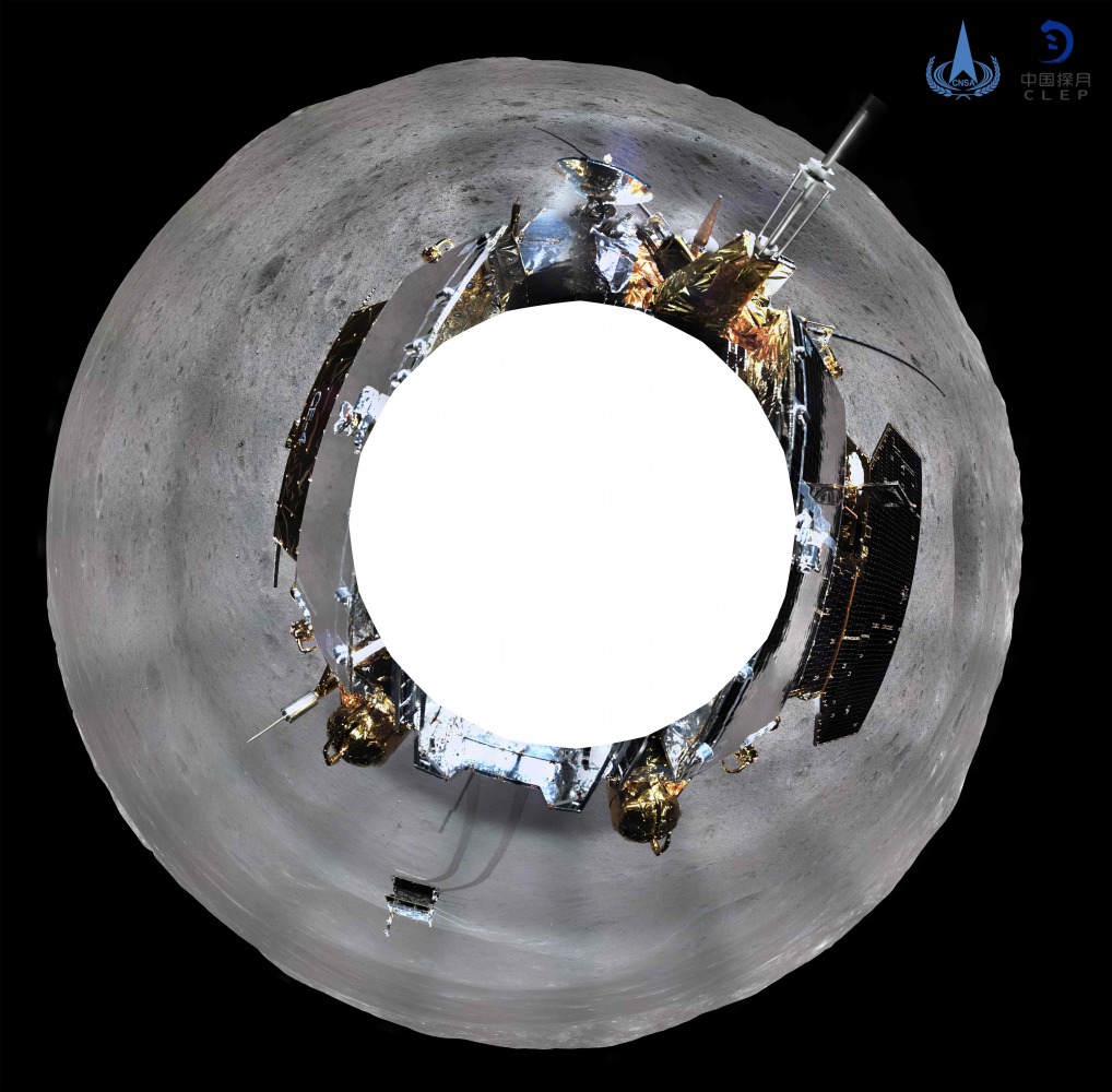 This picture released on January 11, shows a 360 degree panoramic image made by China's Chang'e-4 lunar probe on the far side of the moon. AFP / China National Space Administration (CNSA) via CNS