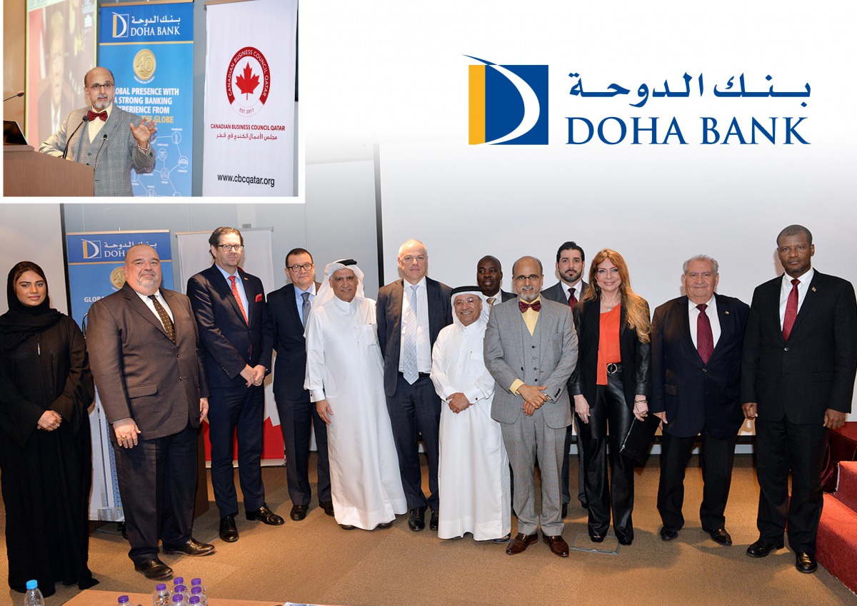 Doha Bank CEO Dr R Seetharaman, CBCQ officials and other participants on the sidelines of the event.