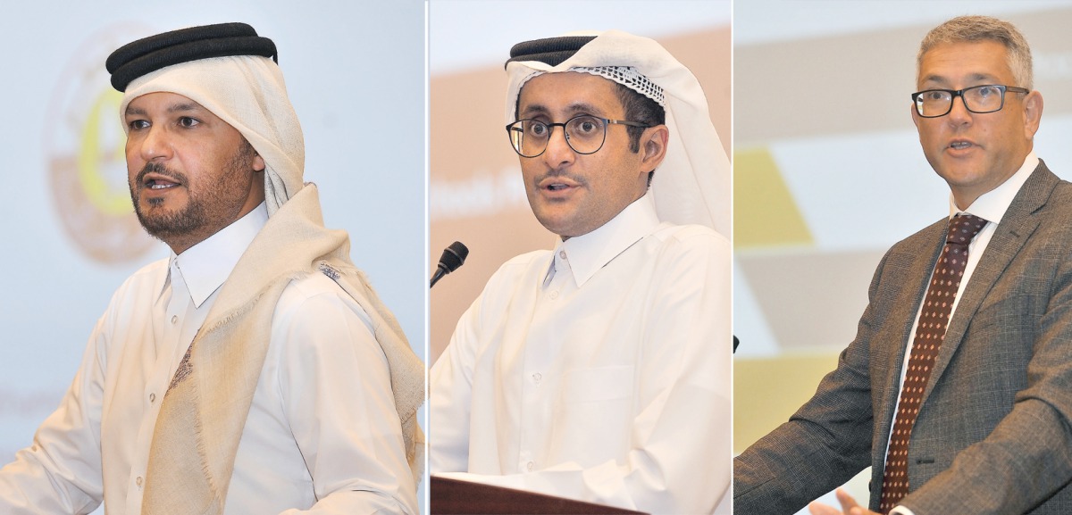 Khamis Al Mohannadi, Chairman of Technical Committee, Saud Al Attiyah, Director of Economic Policies and Research at the Ministry of Commerce and Industry and Dominic Holt, Partner at PwC Middle East, Deals Infrasructure and Government during Qatar PPP Sc