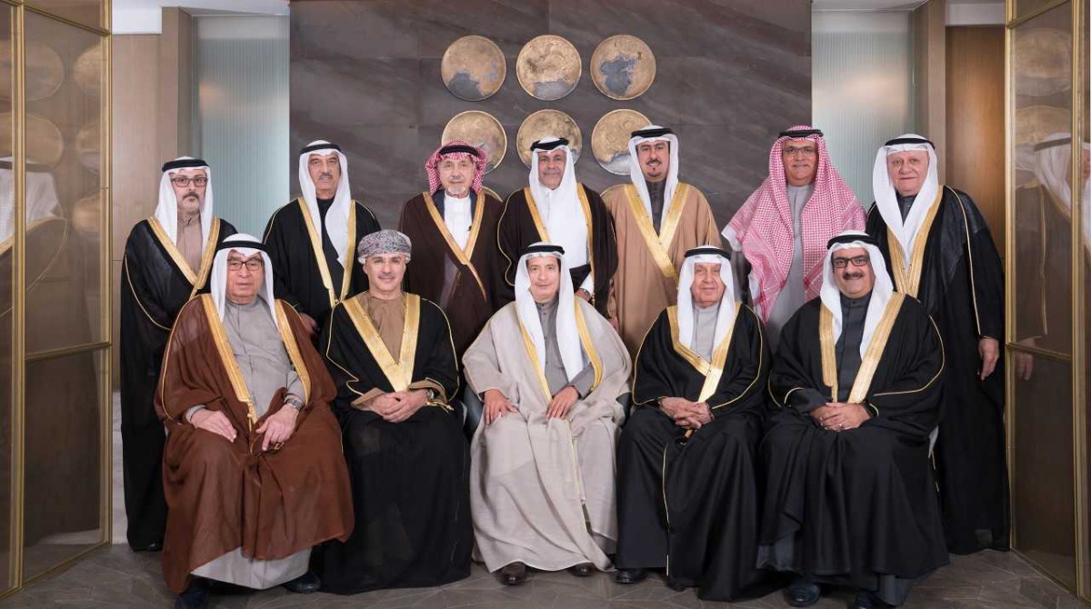 Dr Yousef Al Ebraheem, Chairman of Investcorp’s Board of Directors and Kuwait’s former Minister of Finance, with other board members and officials of the company, in Kuwait City, yesterday. 