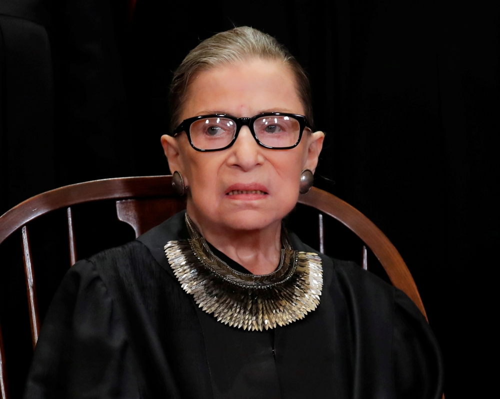 Justice Ruth Bader Ginsburg is seen during a group portrait session for the new full court at the Supreme Court in Washington, November 30, 2018. Reuters/Jim Young