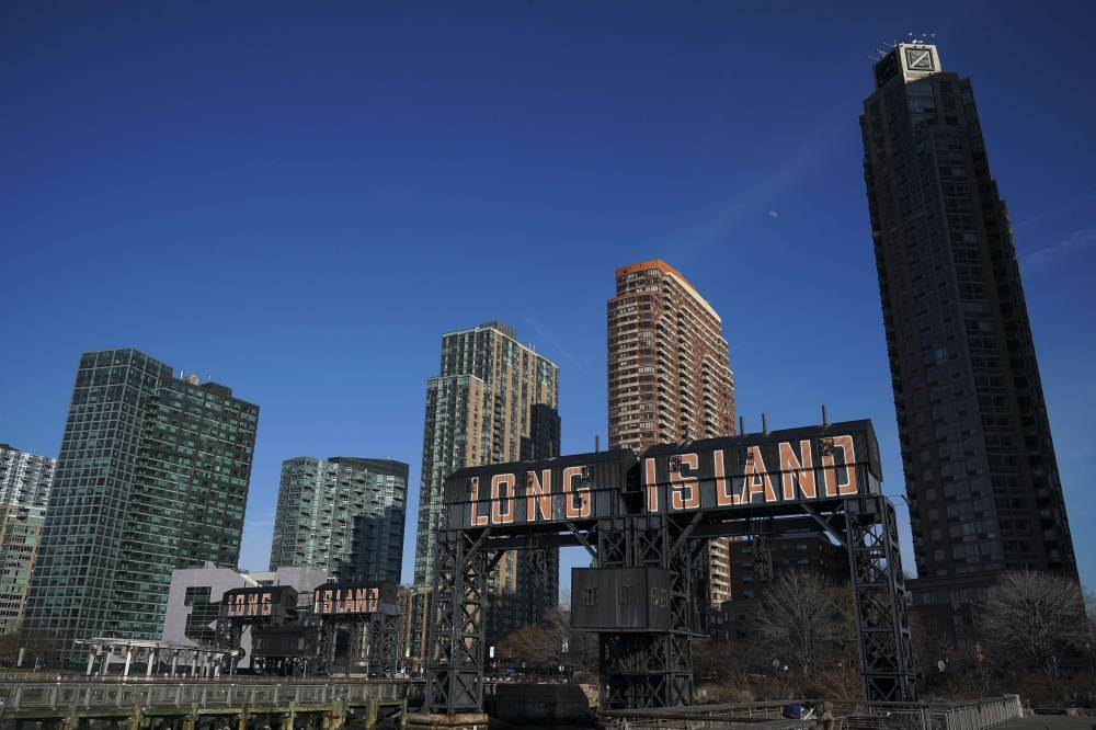 A view of Gantry Plaza State Park along the waterfront in Long Island City, February 14, 2019 in the Queens borough of New York City. Drew Angerer/Getty Images/AFP 