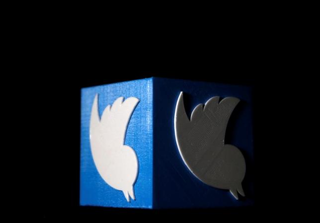 A 3D printed Twitter logo is seen in this illustration picture made in Zenica, Bosnia and Herzegovina, February 3, 2016. Reuters/Dado Ruvic