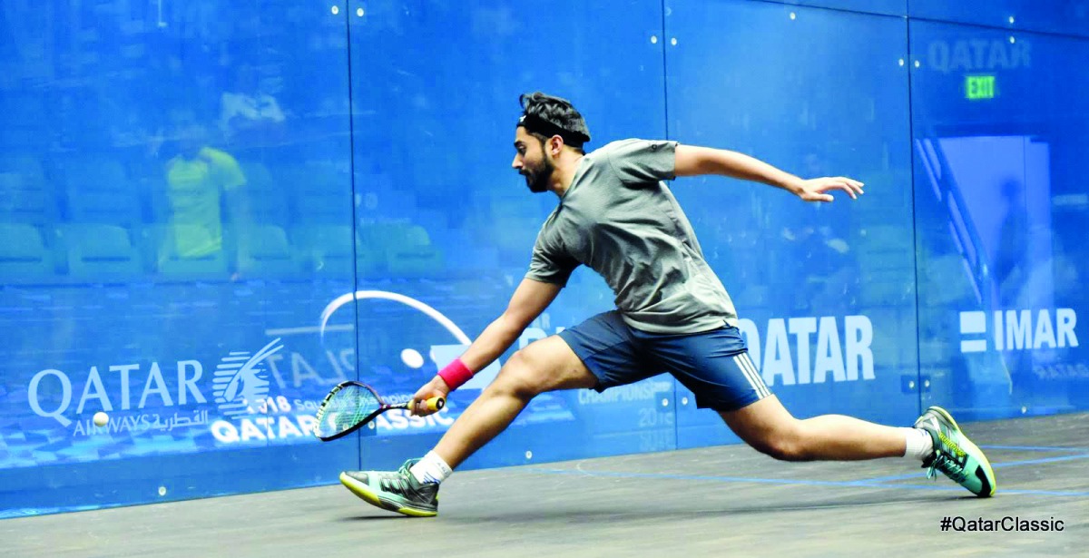 Qatar’s No. 2 ranked player Sayed Azlan Amjad in action in this file photo.