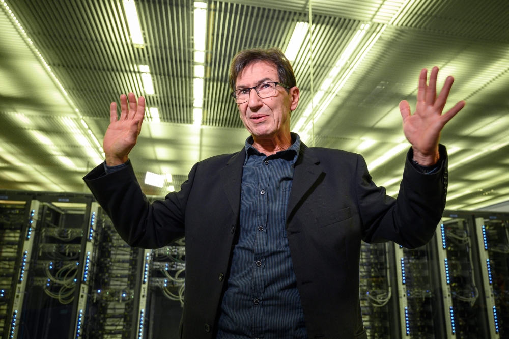 CERN computer scientist Francois Fluckiger gestures during a interview with AFP at the European Organisation for Nuclear Research on January 29, 2019, in Meyrin, near Geneva. AFP / Fabrice COFFRINI
