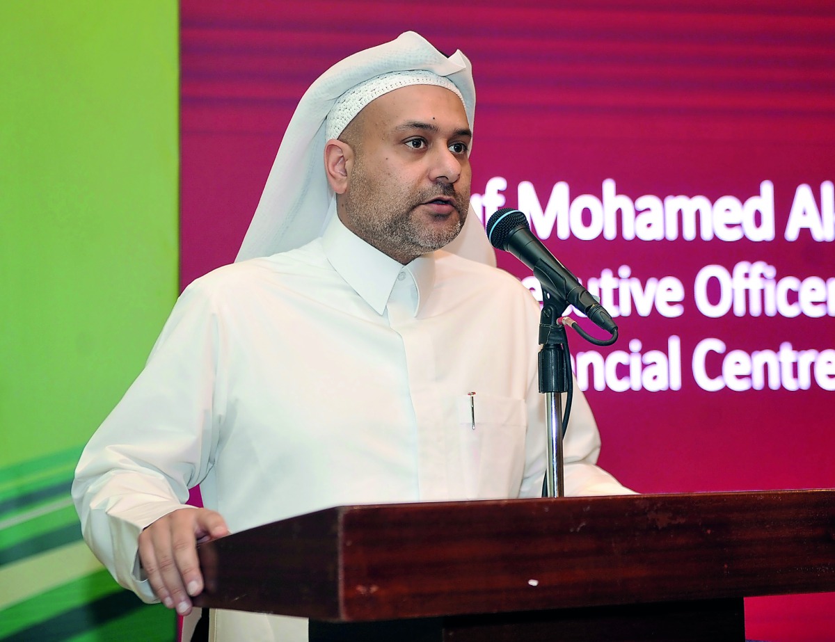 Qatar Financial centre (QFC) Authority CEO Yousuf Mohamed Al Jaida delivering the keynote address at Qatar-Pakistan Trade and Investment Forum at Four Seasons Hotel, yesterday. Pic: Abdul Basit / The Peninsula