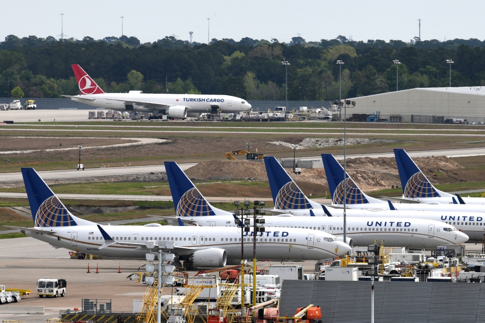 United Airlines planes, including a Boeing 737 MAX 9 model, are pictured at George Bush Intercontinental Airport in Houston, Texas, U.S., March 18, 2019. Reuters/Loren Elliott