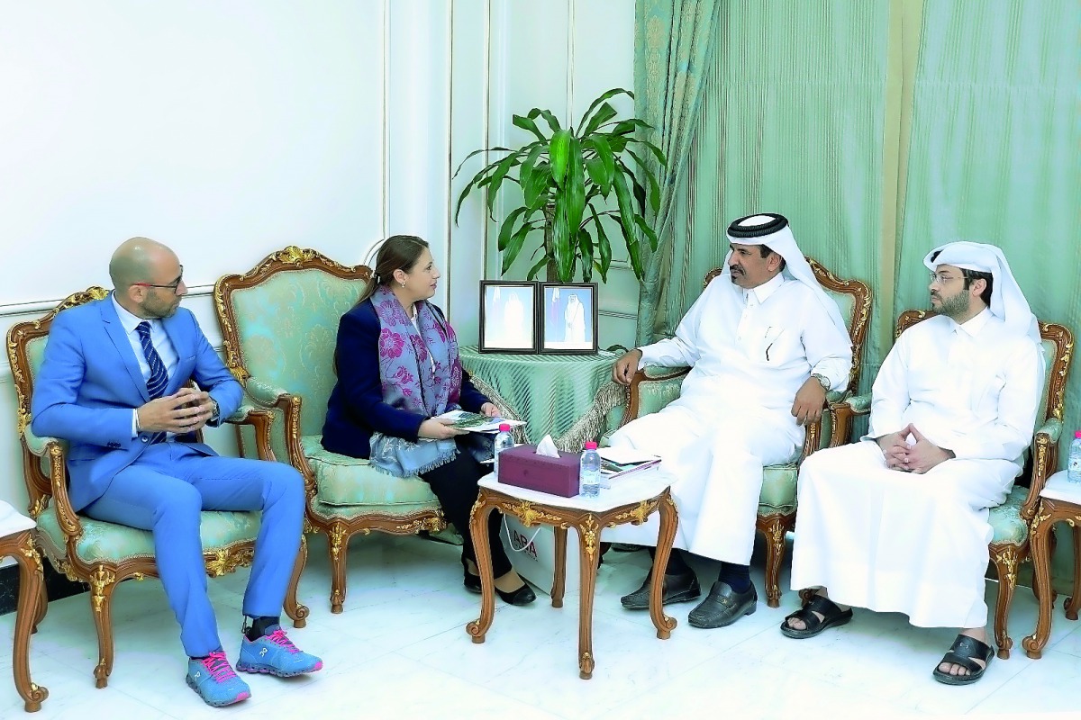 Qatar Chamber’s First Vice-Chairman Mohamed bin Ahmed bin Towar Al Kuwari with the Austrian delegation in Doha recently. 
