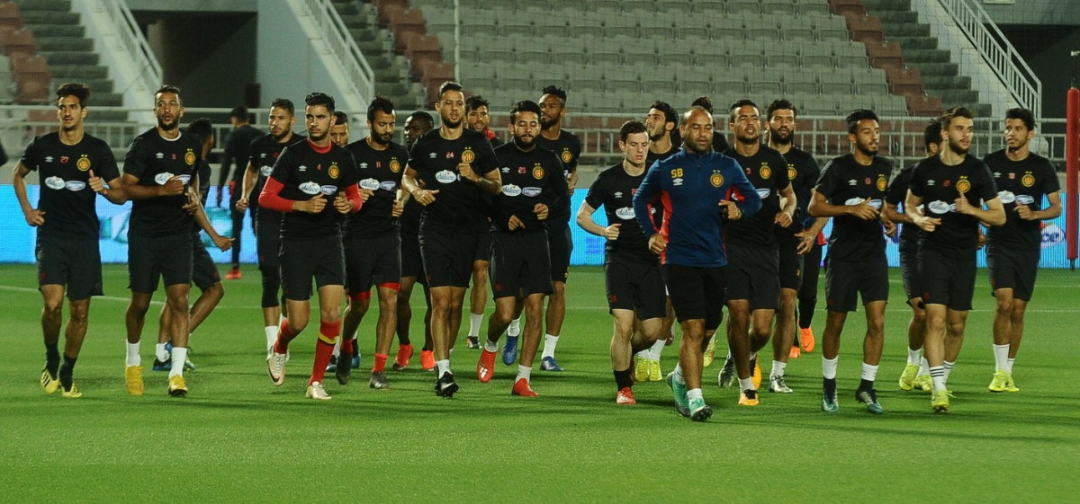 The players of  Esperance Sportive de Tunis train in Doha on the eve of their Tunisian Super Cup clash against Club Athletique Bizertin which will be held at Al Duhail Stadium today.  The match kicks off at 7.00pm