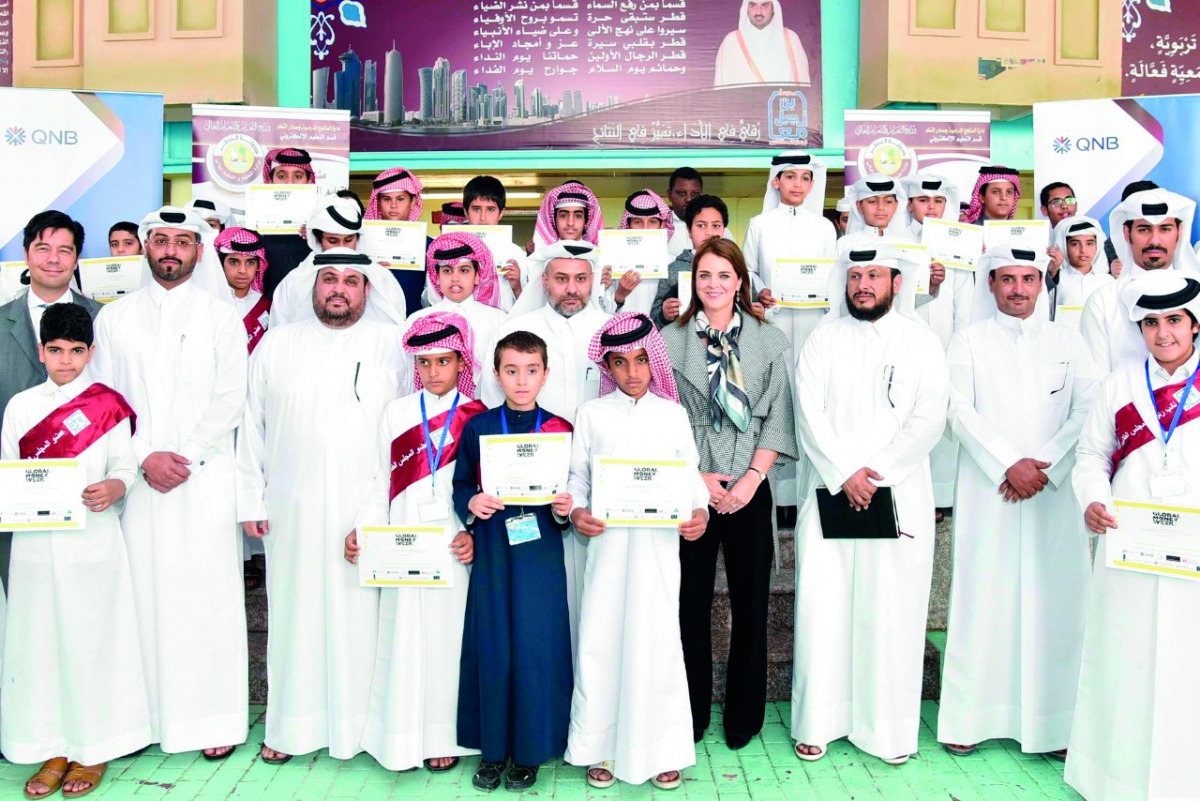 The students and some of the top financial minds of Qatar, on the sidelines of the event.