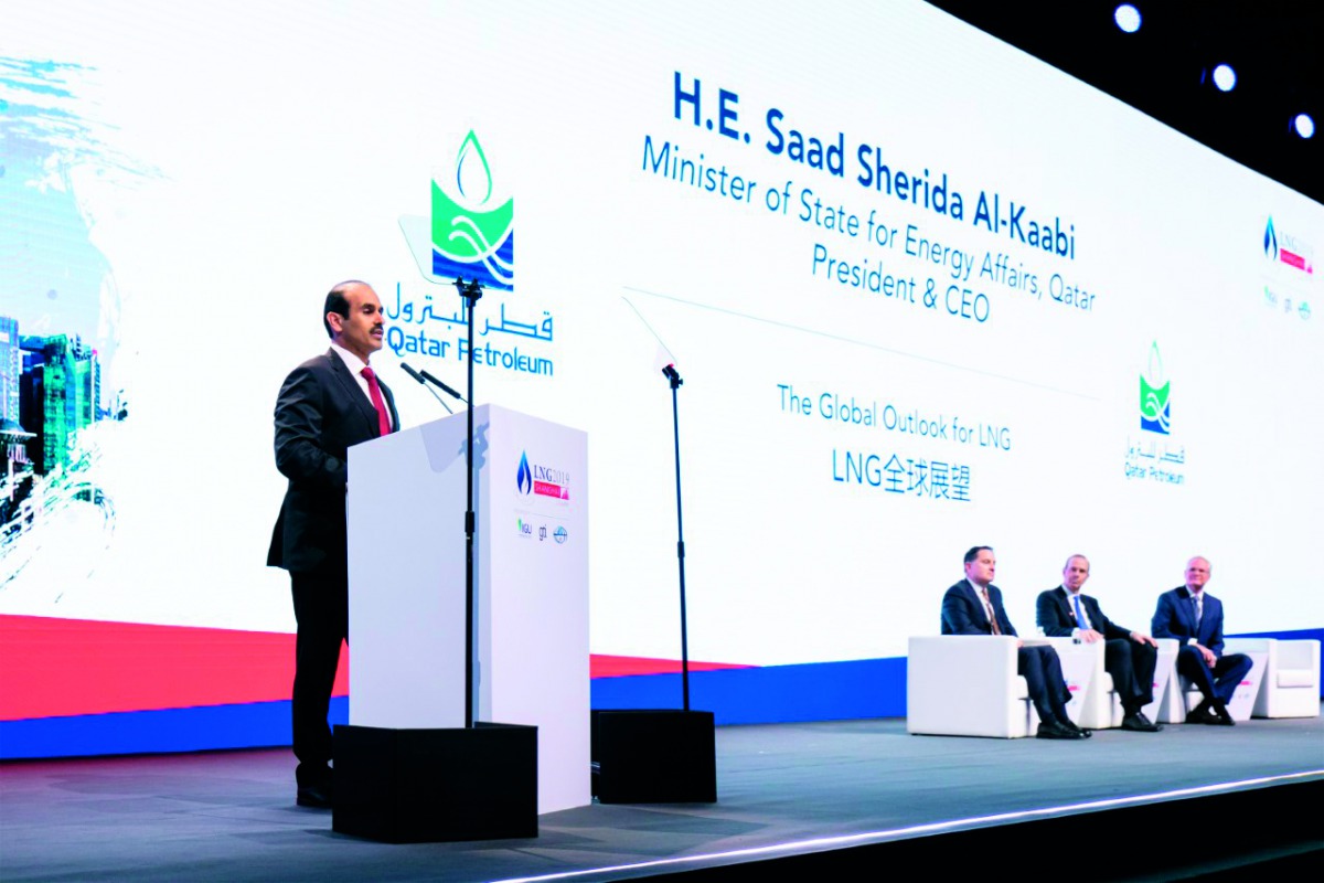 H E Saad bin Sherida Al Kaabi, the Minister of State for Energy Affairs and President & CEO of Qatar Petroleum, speaking at the conference’s opening session on the global LNG outlook.