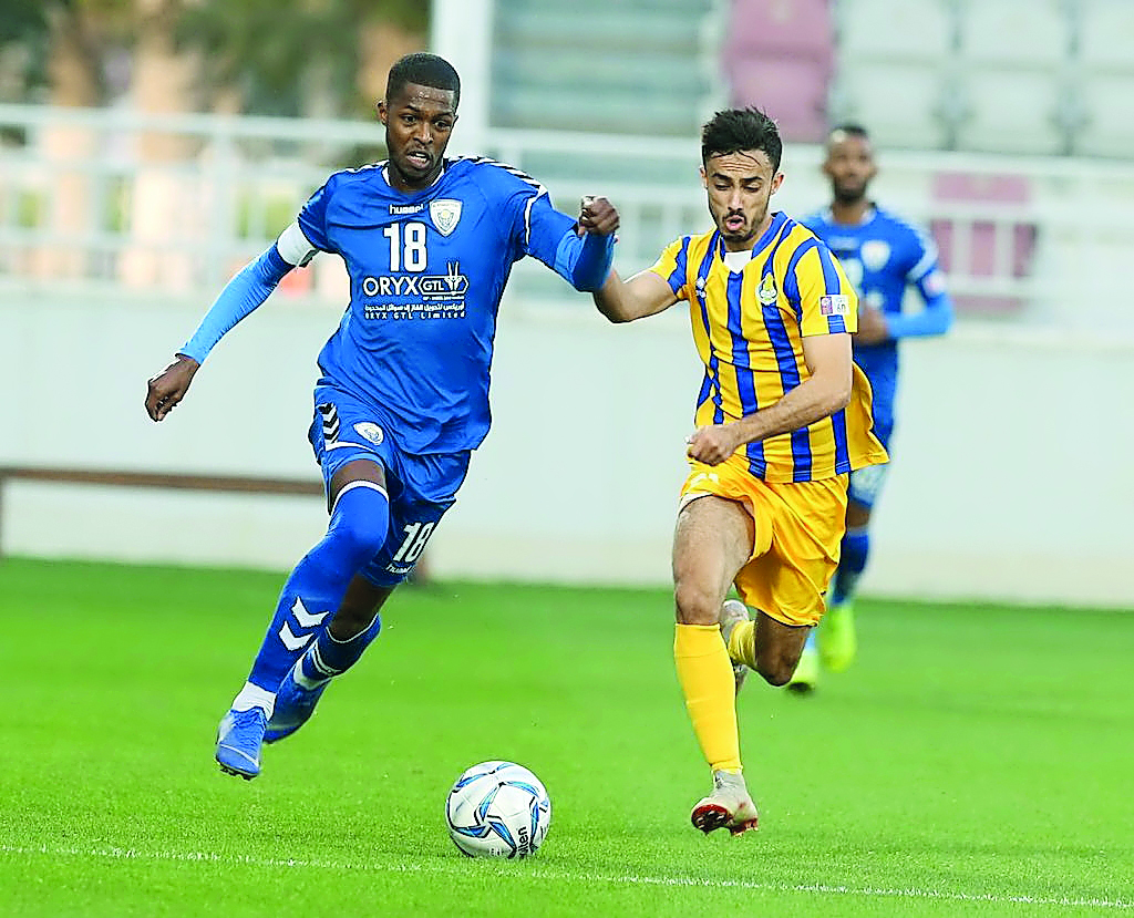 Al Kharaitiyat midfielder Majid Aman Salmeen in action during a QNB Stars League match in this file photo.