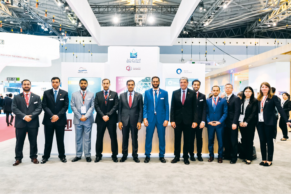 Qatargas officials during the 19th International Conference & Exhibition on Liquefied Natural Gas (LNG2019), in Shanghai.