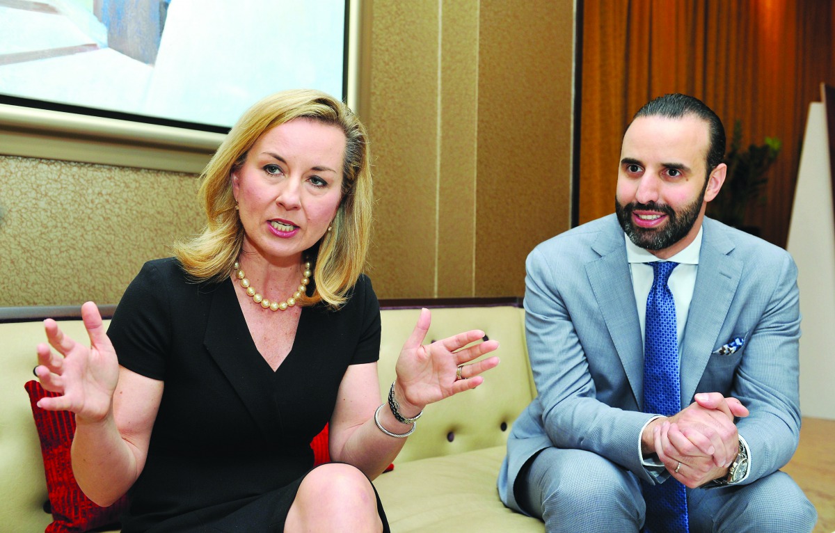 Margaret Franco (left), Senior Vice-President, Marketing (Europe, Middle East and Africa), Dell Technologies; and Ghassan Kosta, Country Manager, Dell Technologies Qatar; speaking to The Peninsula, on the sidelines of Dell Technologies Forum Qatar 2019 at