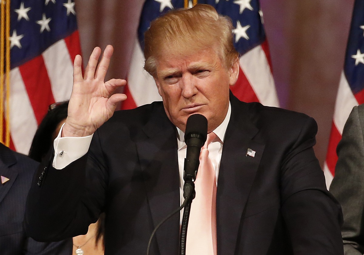Donald Trump addresses a press conference following his victory in the Florida state primary on March 15, 2016 in West Palm Beach, Florida. AFP/Rhona Wise