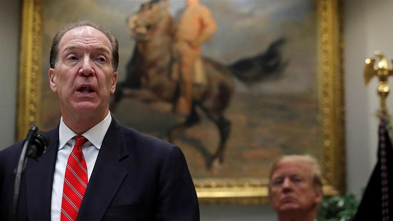 David Malpass with US President Donald Trump in Washington on February 6, 2019. (Jim Young/Reuters)
