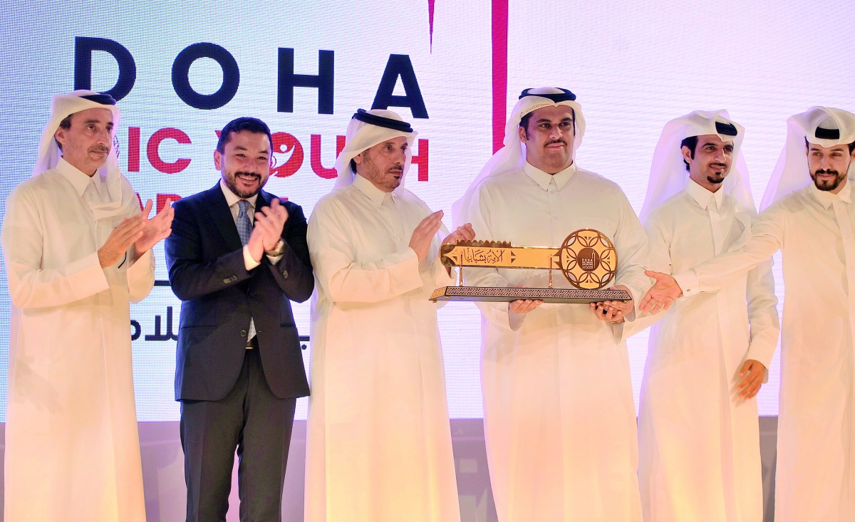 Prime Minister and Interior Minister H E Sheikh Abdullah bin Nasser bin Khalifa Al Thani during the launch of  ‘Doha-The Capital of Islamic Youth 2019’ at Marsa Malaz Kempenski at The Pearl-Qatar, yesterday. Pic: Baher Amin/The Peninsula
