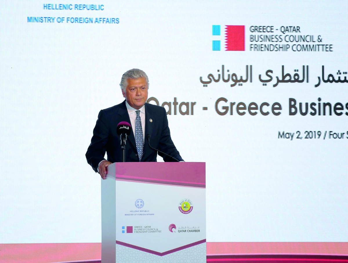 Panagiotis Mihalos, Chairman of Greece-Qatar Business Council, addressing at the Council’s meeting held in Doha.