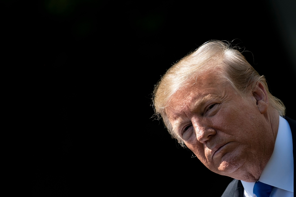 (FILES) In this file photo taken on May 02, 2019 US President Donald Trump speaks at the National Day of Prayer Service, in the Rose Garden of the White House in Washington, DC. AFP / Brendan Smialowski