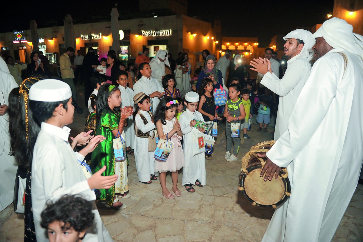 Garangao celebrations at Souq Wakra yesterday. Pic: Abdul Basit/The Peninsula
