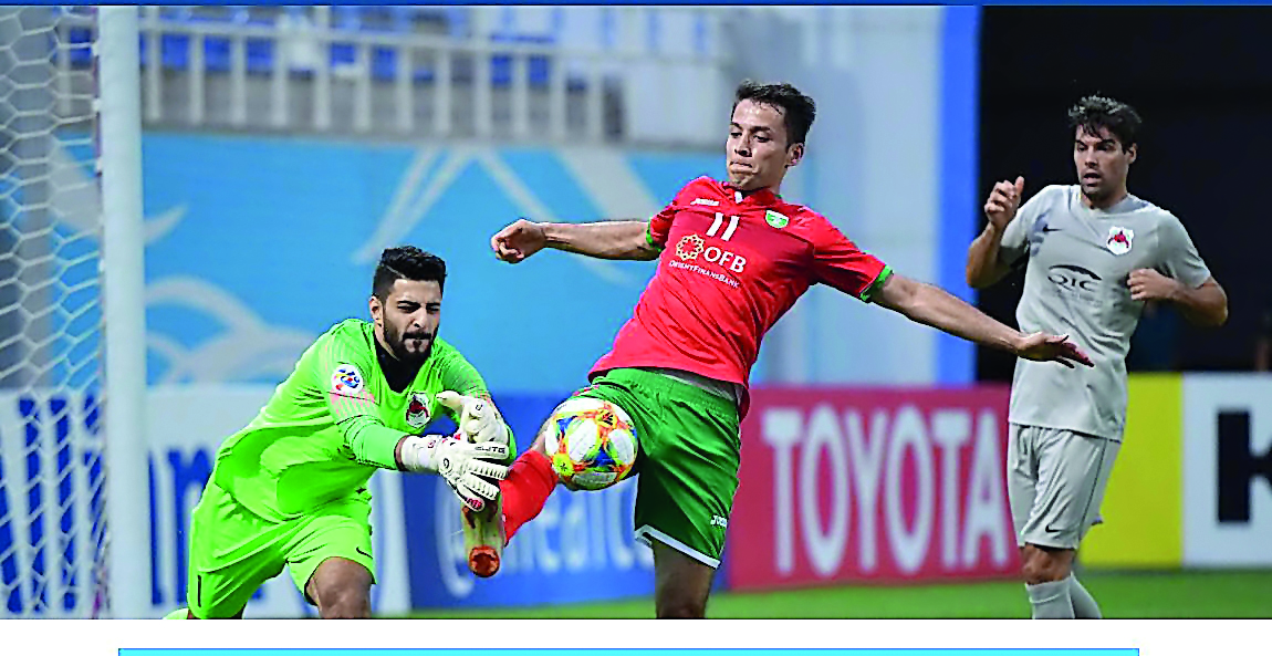 Action from the AFC Champions league match between Al Rayyan and  PFC Lokomotiv at the Lokomotiv Stadium yesterday.