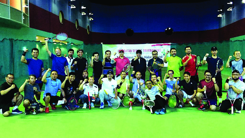 The participants at the tennis tournament organised by ILTA Qatar to celebrate Eid Al Fitr.