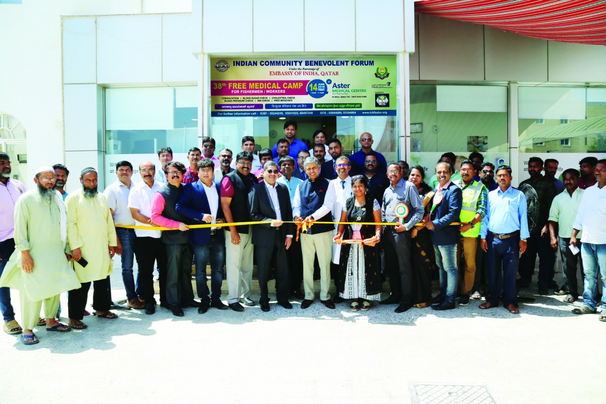 P Kumaran, Ambassador of India to Qatar, inaugurating the free medical camp.