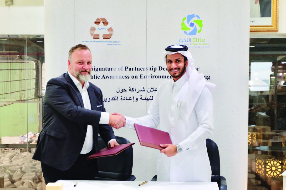 EPR Chairman, Abdulla Al Suwaidi (right), and AWMPC CEO, Antonio Rostirolla, at the MoU signing ceremony at EPR headquarters yesterday.